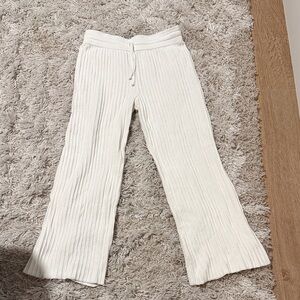 Rue Stiic White Ribbed Knit Pants Size M